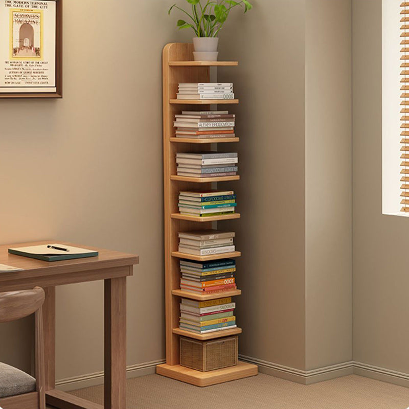 Verticale boekenkast van massief hout met vijf of negen niveaus