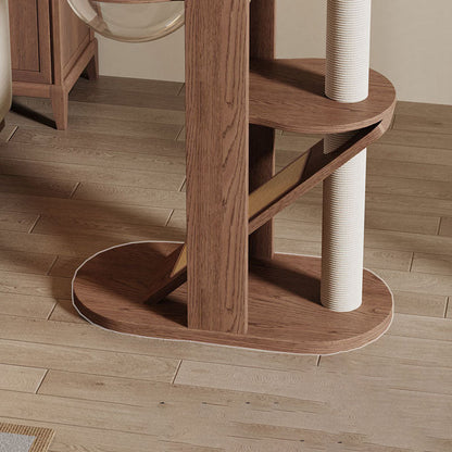 Kattenklimmeubel met vier niveaus, sisal en acryl ligplek