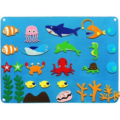 Educatief Viltbord voor Kinderen met Kleurrijke Speelfiguren