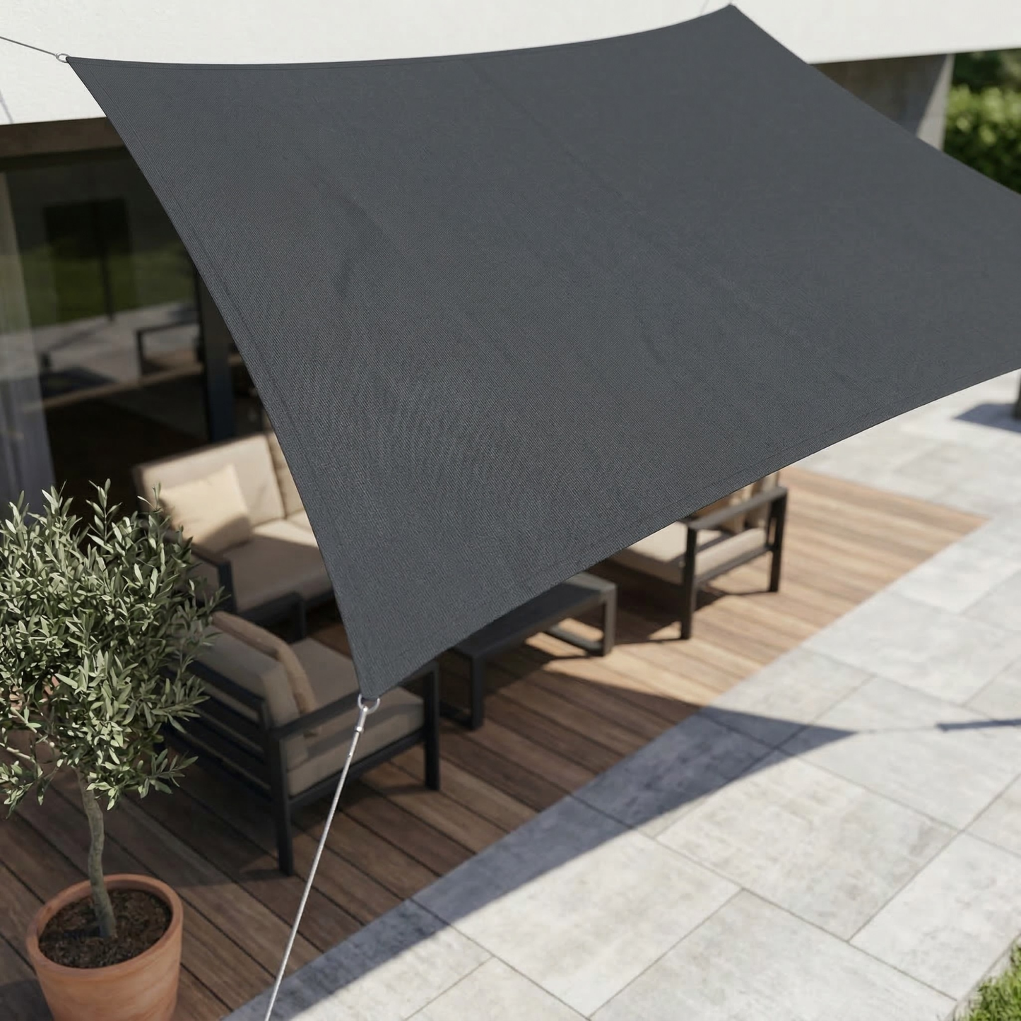Rechthoekig Schaduwdoek Waterdicht met UV‑Bescherming