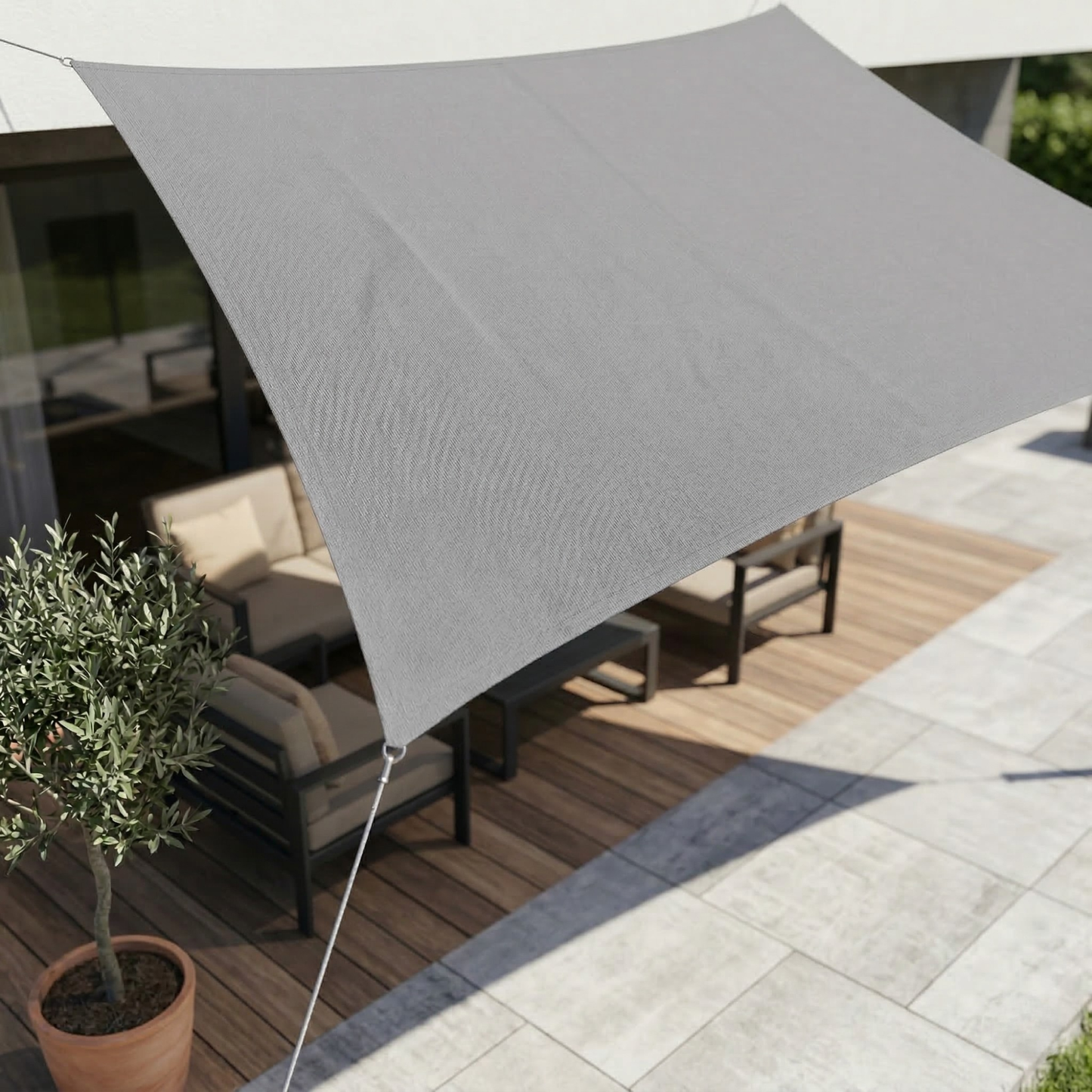 Rechthoekig Schaduwdoek Waterdicht met UV‑Bescherming