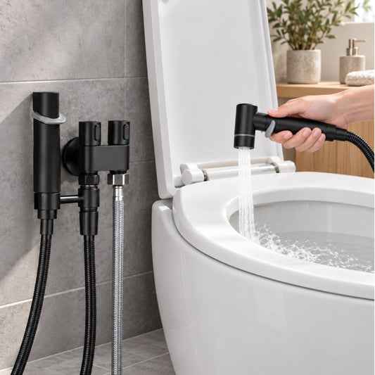 Moderne Bidetdouche met Handdouche en Dubbele Wateraansluiting