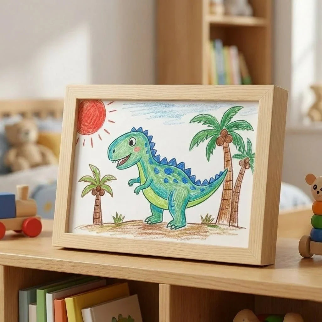 Fotolijst voor Kindertekeningen met Opbergruimte en Vooropening