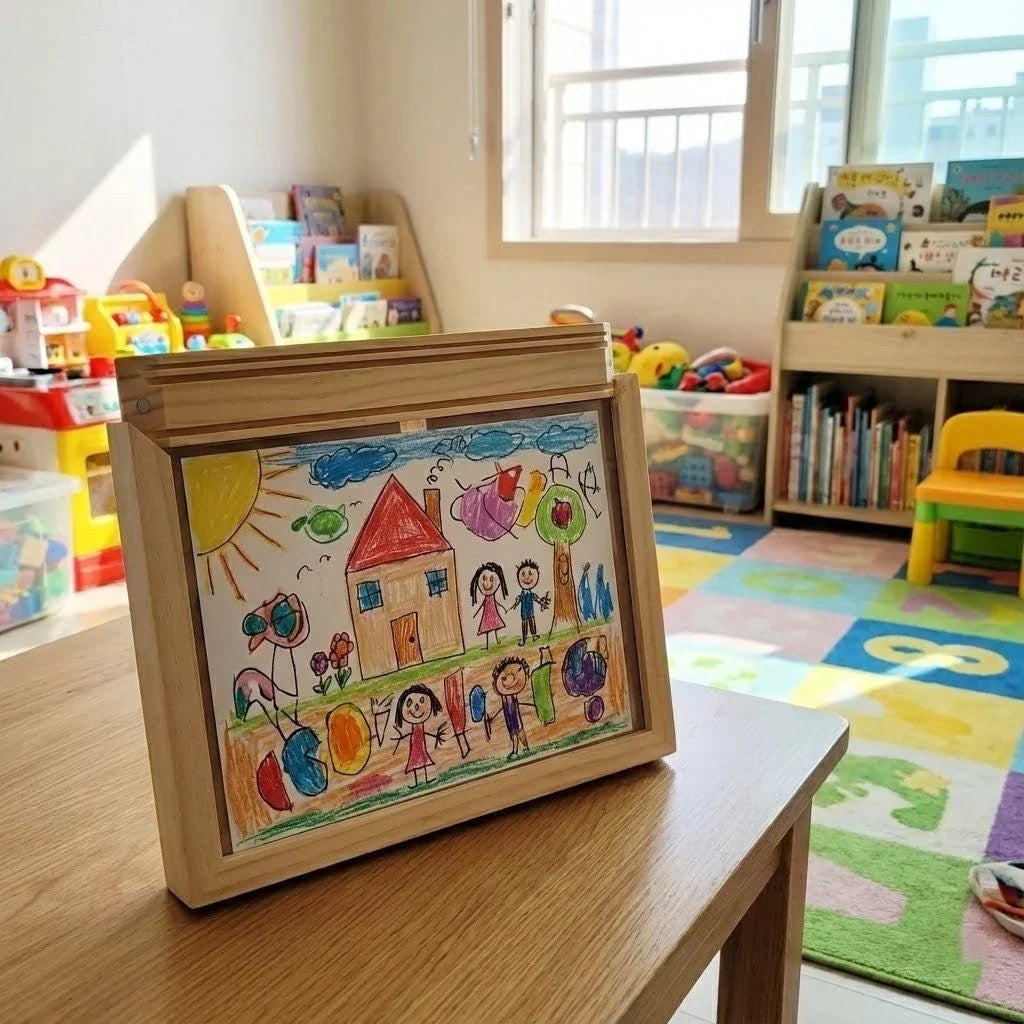 Fotolijst voor Kindertekeningen met Opbergruimte en Vooropening