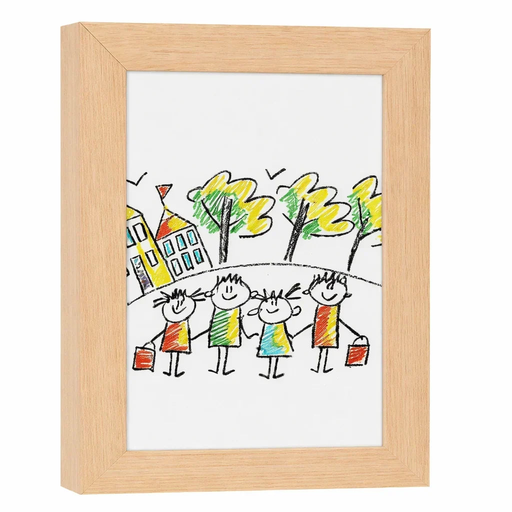 Fotolijst voor Kindertekeningen met Opbergruimte en Vooropening