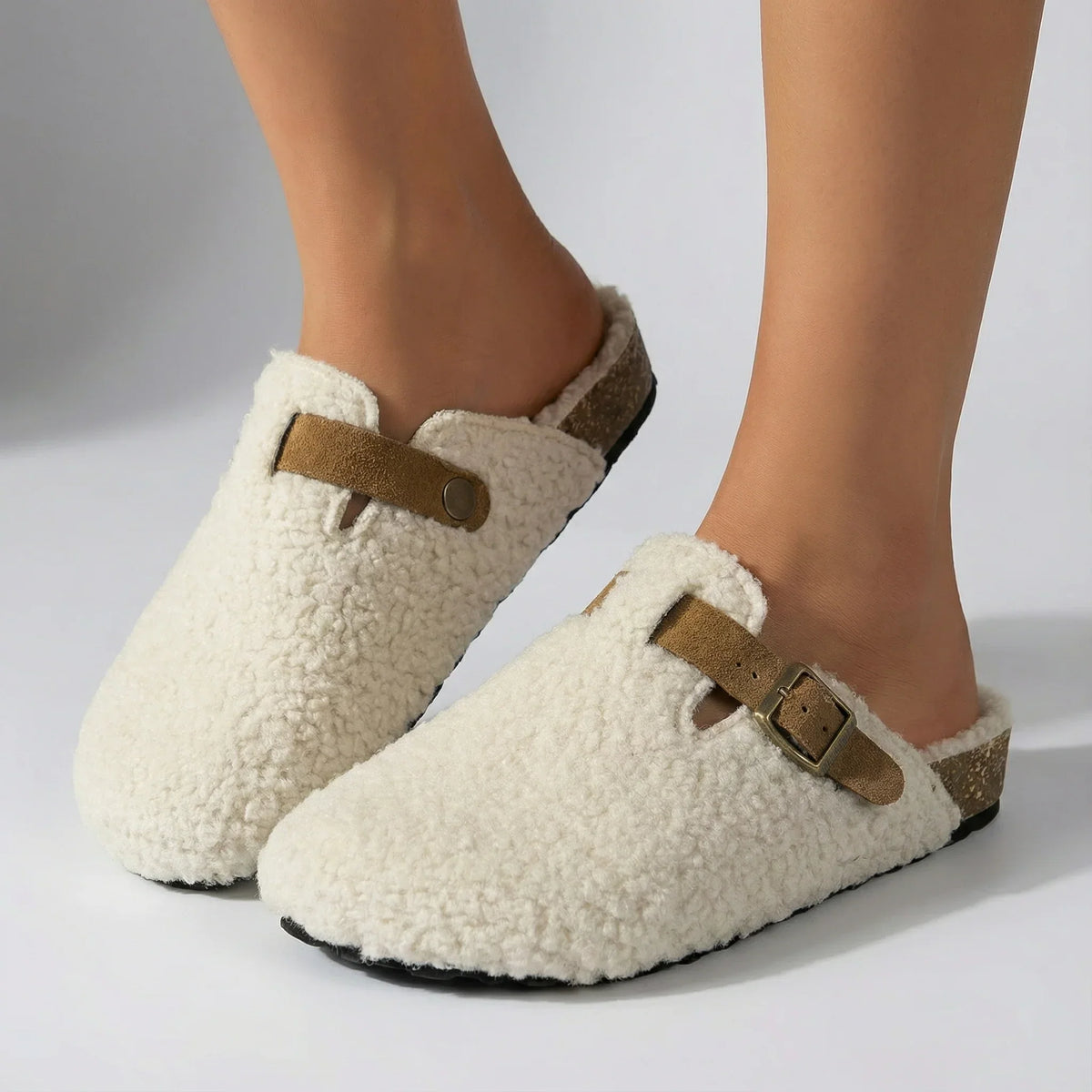 Zachte Damespantoffels met Warme Pluche Voering en Antislipzool