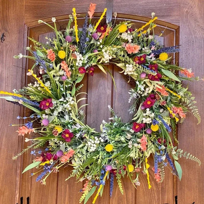 Decoratieve Bloemenkrans Met Natuurgetrouwe Materialen En Seizoensbestendige Sfeerstijl