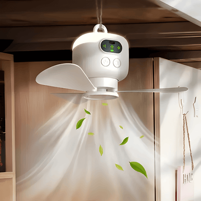Draagbare Campingventilator met LED Verlichting en Afstandsbediening