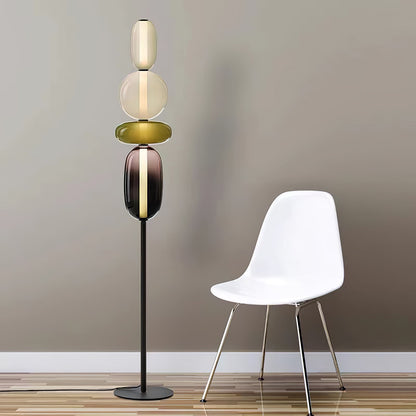 Artistieke Vloerlamp Met Gestapeld Glasdesign En LED-Verlichting