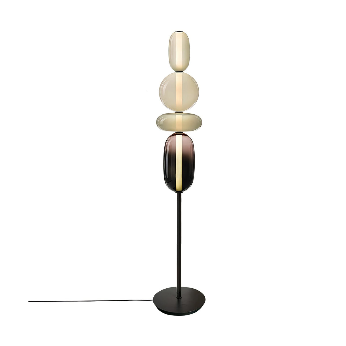 Artistieke Vloerlamp Met Gestapeld Glasdesign En LED-Verlichting