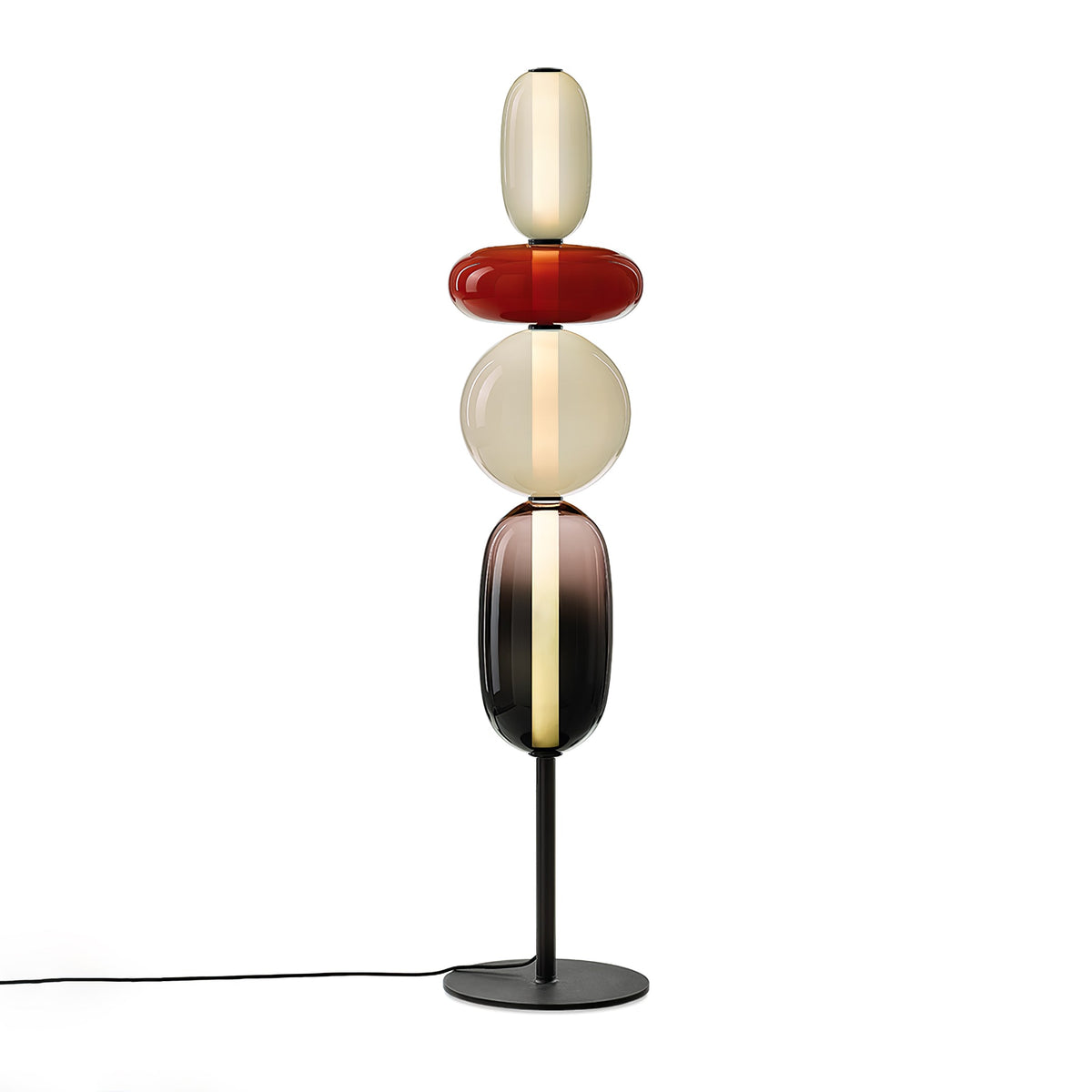 Artistieke Vloerlamp Met Gestapeld Glasdesign En LED-Verlichting