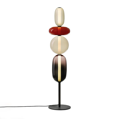 Artistieke Vloerlamp Met Gestapeld Glasdesign En LED-Verlichting