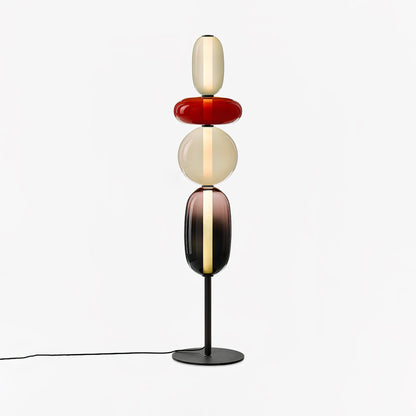 Artistieke Vloerlamp Met Gestapeld Glasdesign En LED-Verlichting