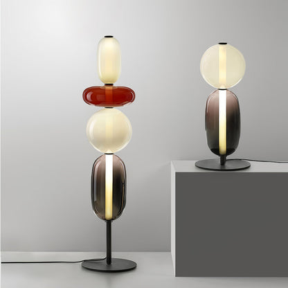 Artistieke Vloerlamp Met Gestapeld Glasdesign En LED-Verlichting