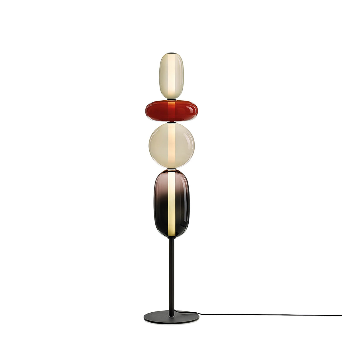 Artistieke Vloerlamp Met Gestapeld Glasdesign En LED-Verlichting