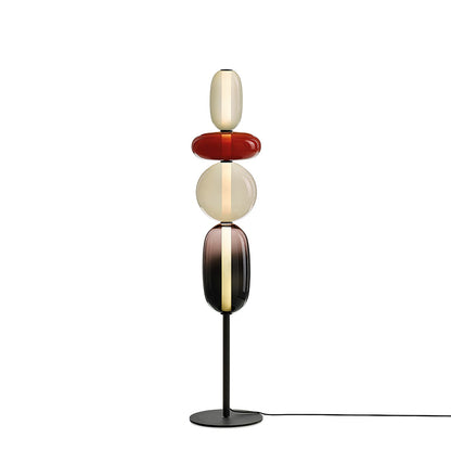 Artistieke Vloerlamp Met Gestapeld Glasdesign En LED-Verlichting