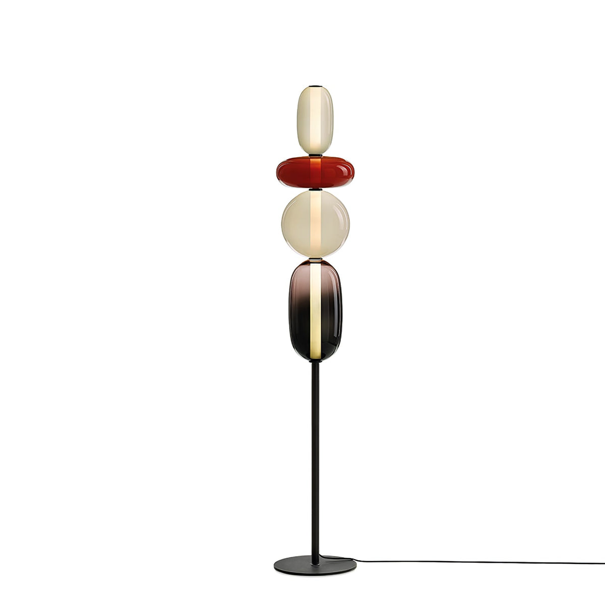 Artistieke Vloerlamp Met Gestapeld Glasdesign En LED-Verlichting