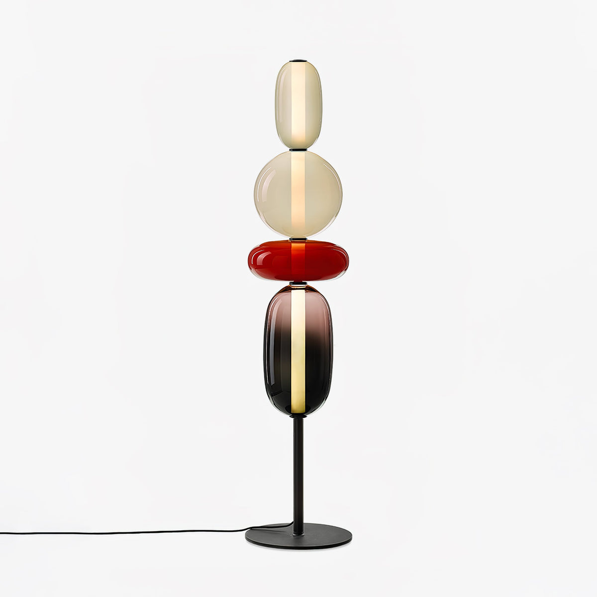 Artistieke Vloerlamp Met Gestapeld Glasdesign En LED-Verlichting