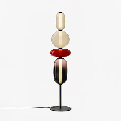 Artistieke Vloerlamp Met Gestapeld Glasdesign En LED-Verlichting