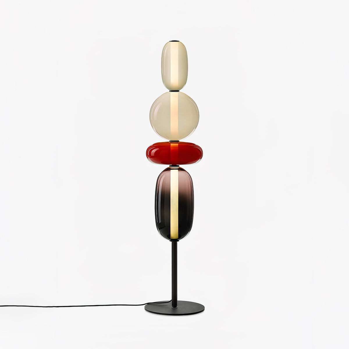 Artistieke Vloerlamp Met Gestapeld Glasdesign En LED-Verlichting