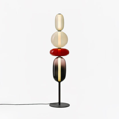 Artistieke Vloerlamp Met Gestapeld Glasdesign En LED-Verlichting