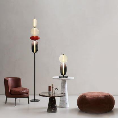 Artistieke Vloerlamp Met Gestapeld Glasdesign En LED-Verlichting