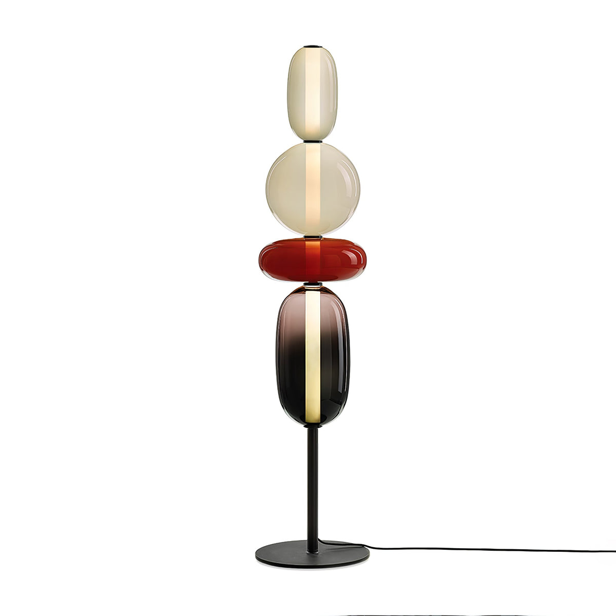 Artistieke Vloerlamp Met Gestapeld Glasdesign En LED-Verlichting