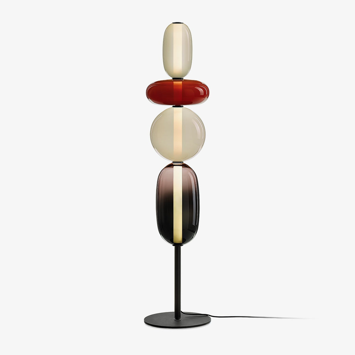 Artistieke Vloerlamp Met Gestapeld Glasdesign En LED-Verlichting