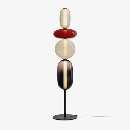 Artistieke Vloerlamp Met Gestapeld Glasdesign En LED-Verlichting