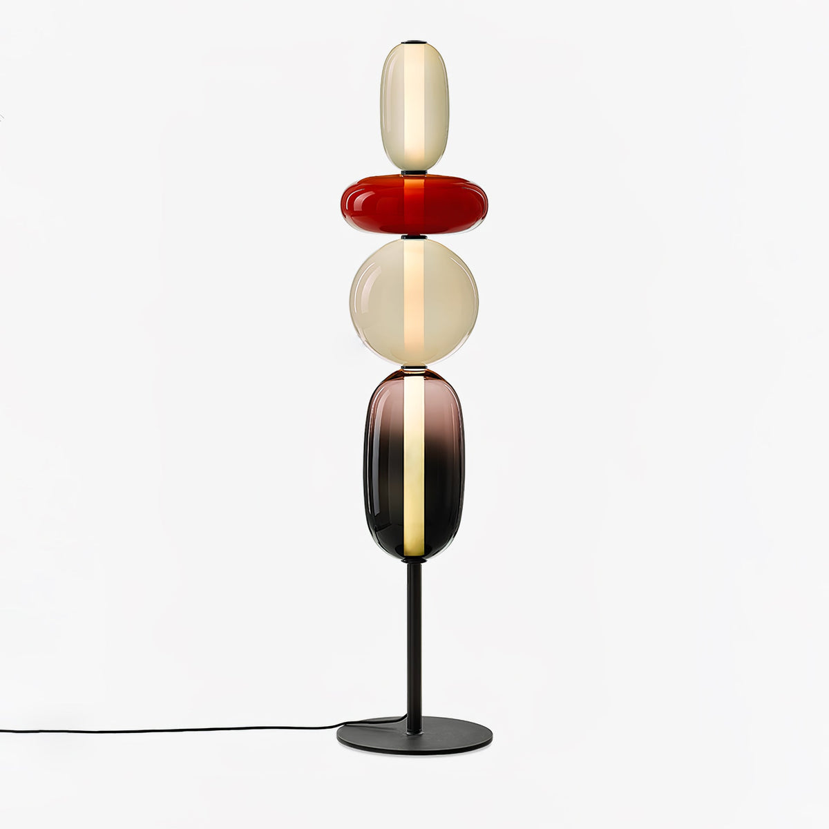 Artistieke Vloerlamp Met Gestapeld Glasdesign En LED-Verlichting