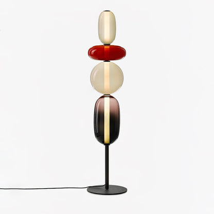 Artistieke Vloerlamp Met Gestapeld Glasdesign En LED-Verlichting