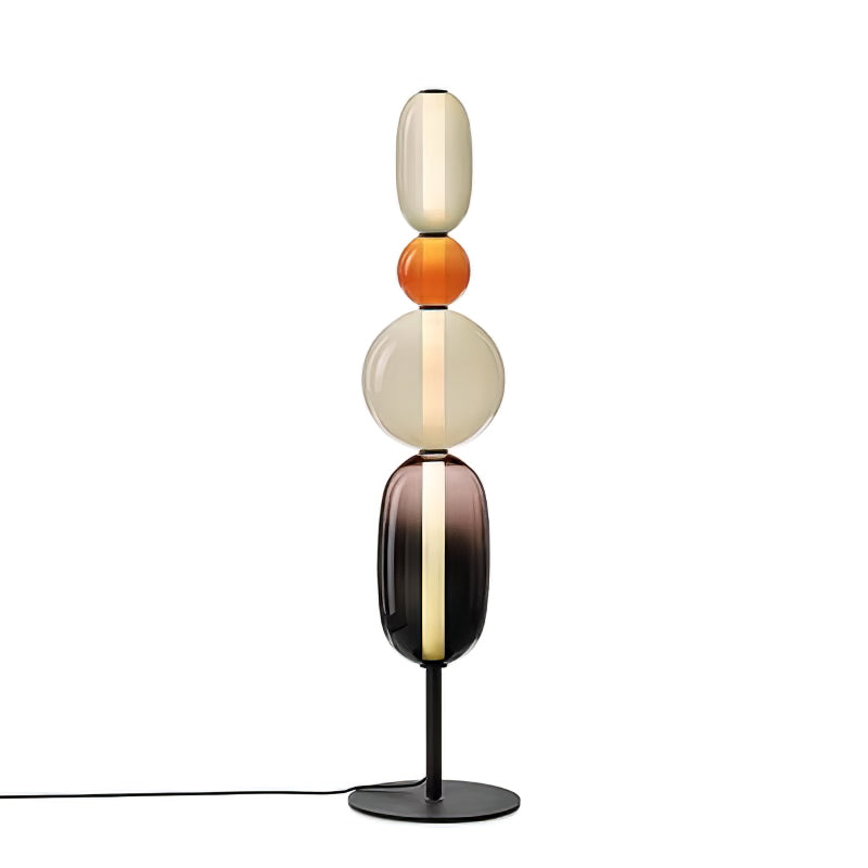 Artistieke Vloerlamp Met Gestapeld Glasdesign En LED-Verlichting