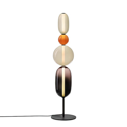 Artistieke Vloerlamp Met Gestapeld Glasdesign En LED-Verlichting