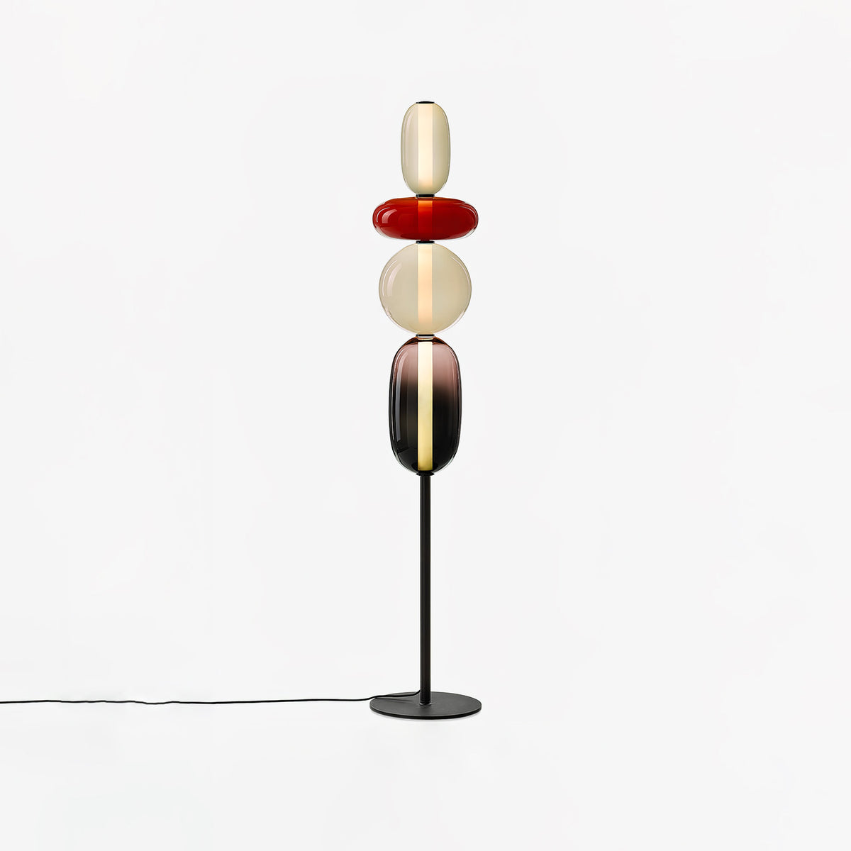 Artistieke Vloerlamp Met Gestapeld Glasdesign En LED-Verlichting