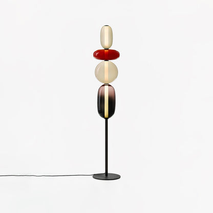 Artistieke Vloerlamp Met Gestapeld Glasdesign En LED-Verlichting