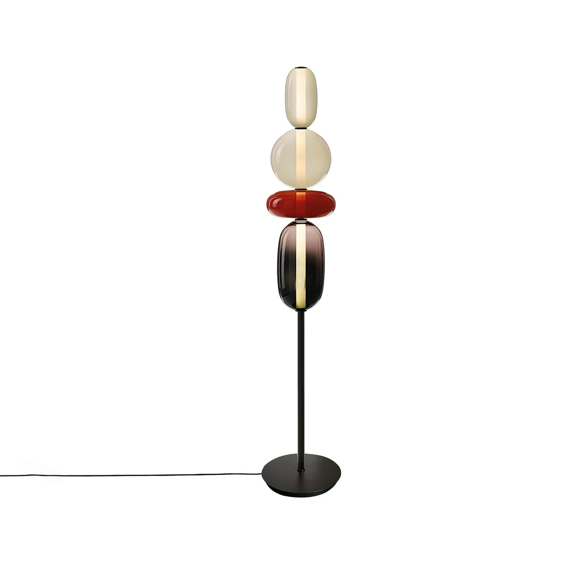 Artistieke Vloerlamp Met Gestapeld Glasdesign En LED-Verlichting