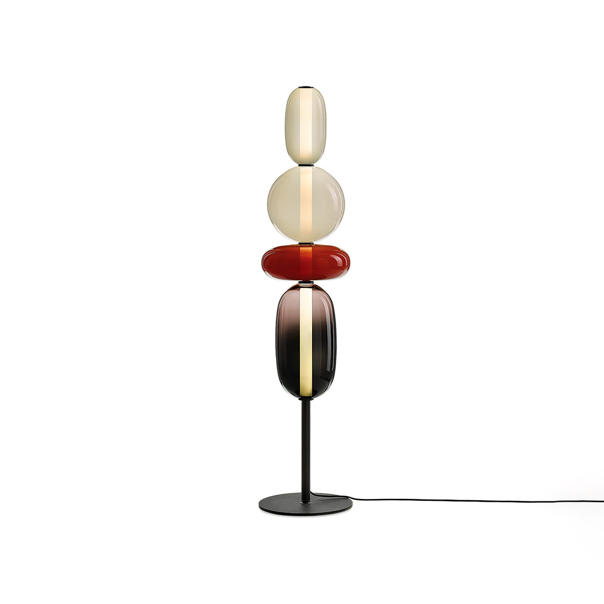 Artistieke Vloerlamp Met Gestapeld Glasdesign En LED-Verlichting