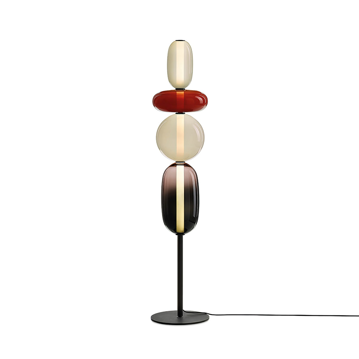 Artistieke Vloerlamp Met Gestapeld Glasdesign En LED-Verlichting