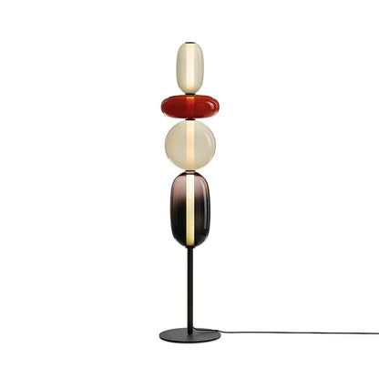 Artistieke Vloerlamp Met Gestapeld Glasdesign En LED-Verlichting