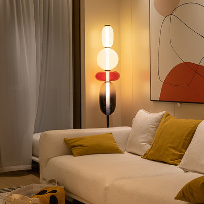 Artistieke Vloerlamp Met Gestapeld Glasdesign En LED-Verlichting