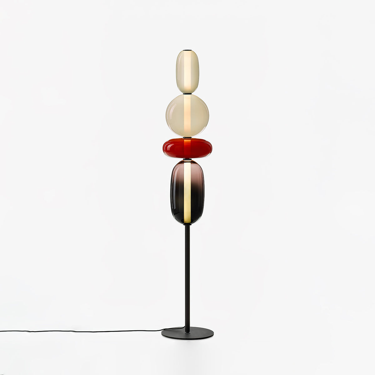 Artistieke Vloerlamp Met Gestapeld Glasdesign En LED-Verlichting