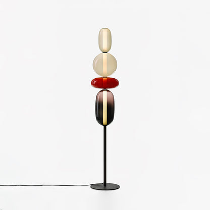 Artistieke Vloerlamp Met Gestapeld Glasdesign En LED-Verlichting