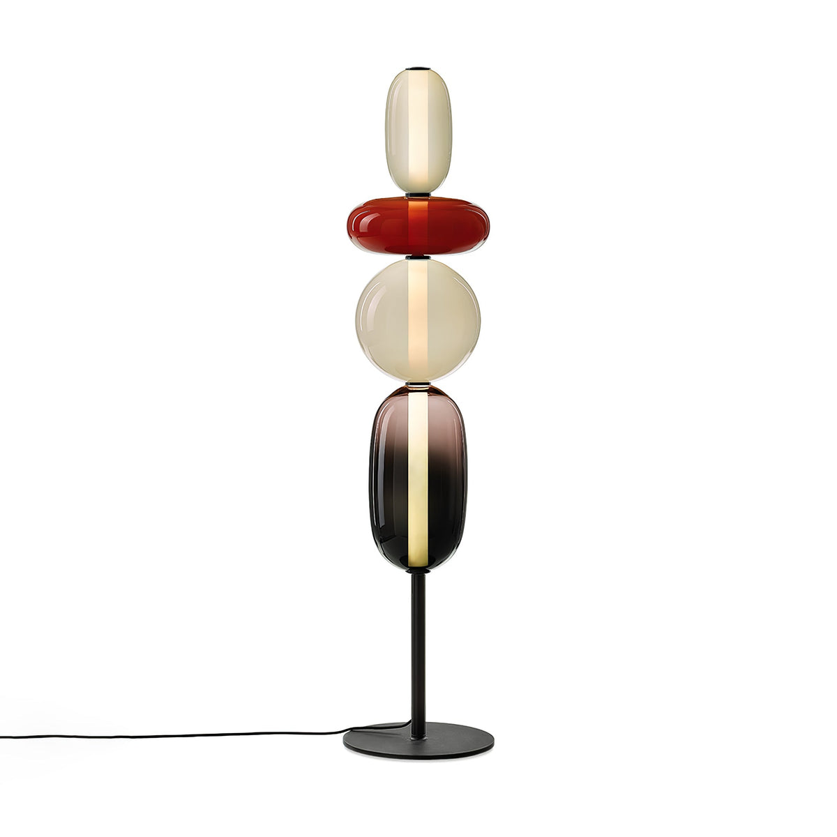 Artistieke Vloerlamp Met Gestapeld Glasdesign En LED-Verlichting