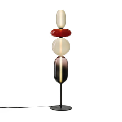 Artistieke Vloerlamp Met Gestapeld Glasdesign En LED-Verlichting