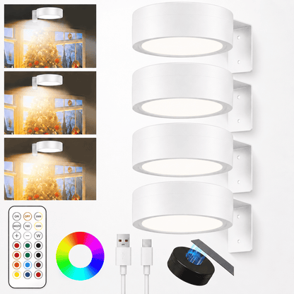 Draadloze LED Schilderijverlichting met Afstandsbediening – 4 Stuks