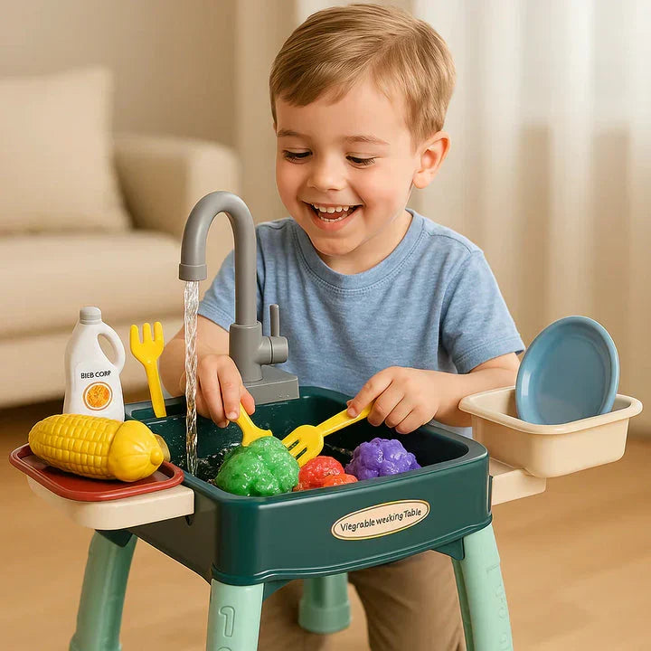 Speelkeuken Met Waterfunctie En Interactief Ontwerp Voor Kinderspel