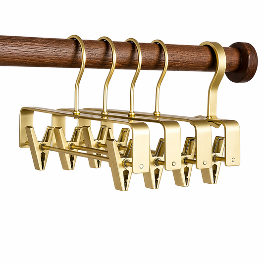 Metalen Broekhangers met Verstelbare Clips – Set van 5 Stuks