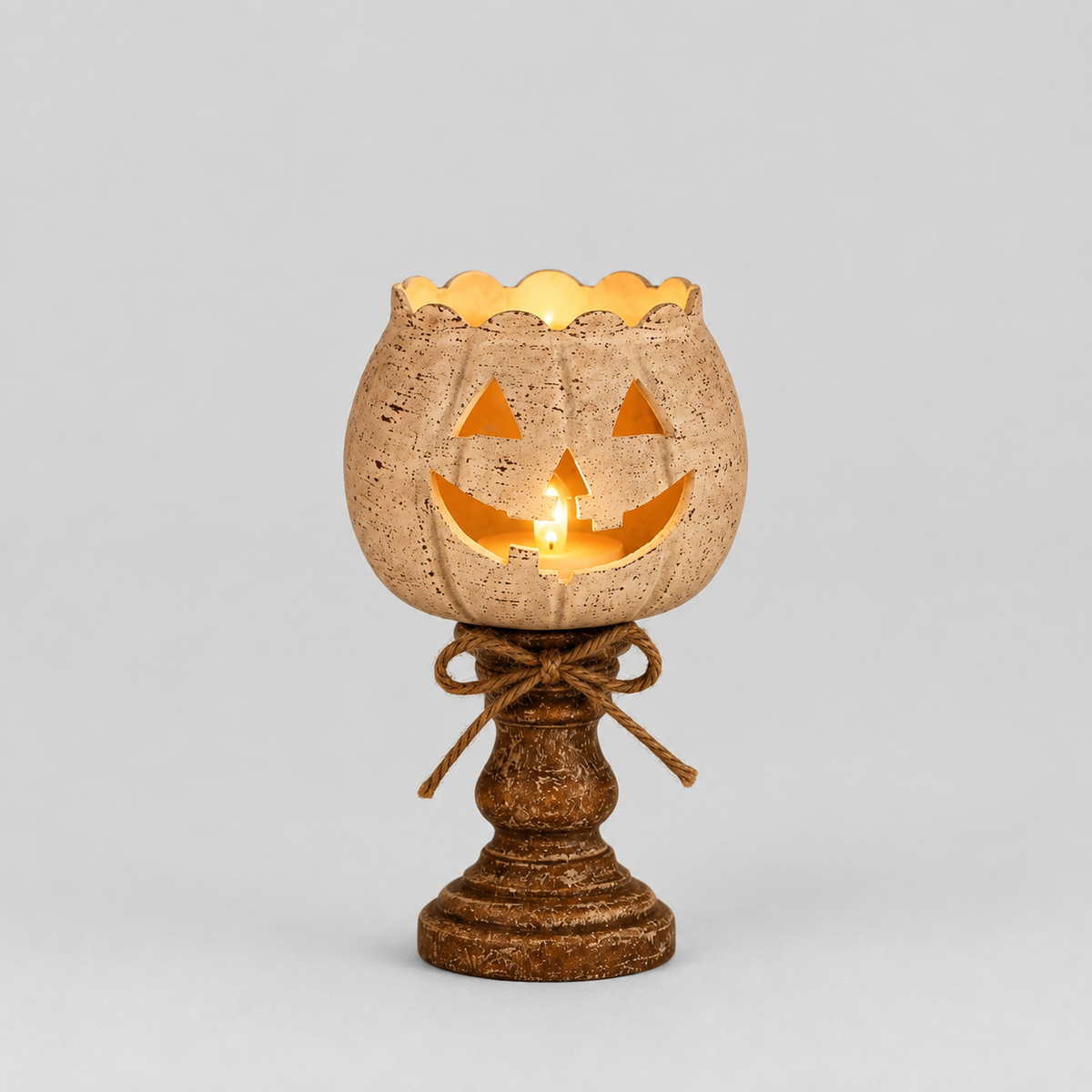 Pompoenlamp met Flakkerend LED-licht en Decoratieve Voet