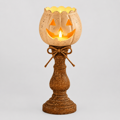 Pompoenlamp met Flakkerend LED-licht en Decoratieve Voet