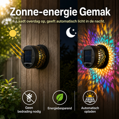 Solar Mandala Projectielamp Voor Kleurrijke Magische Buitenverlichting